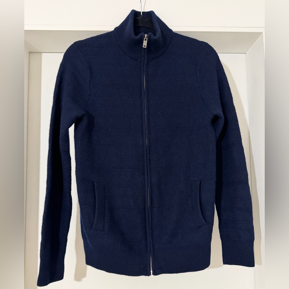 CHRISTIAN LACROIX 100% extra fine merino wool full zip sweater - medium